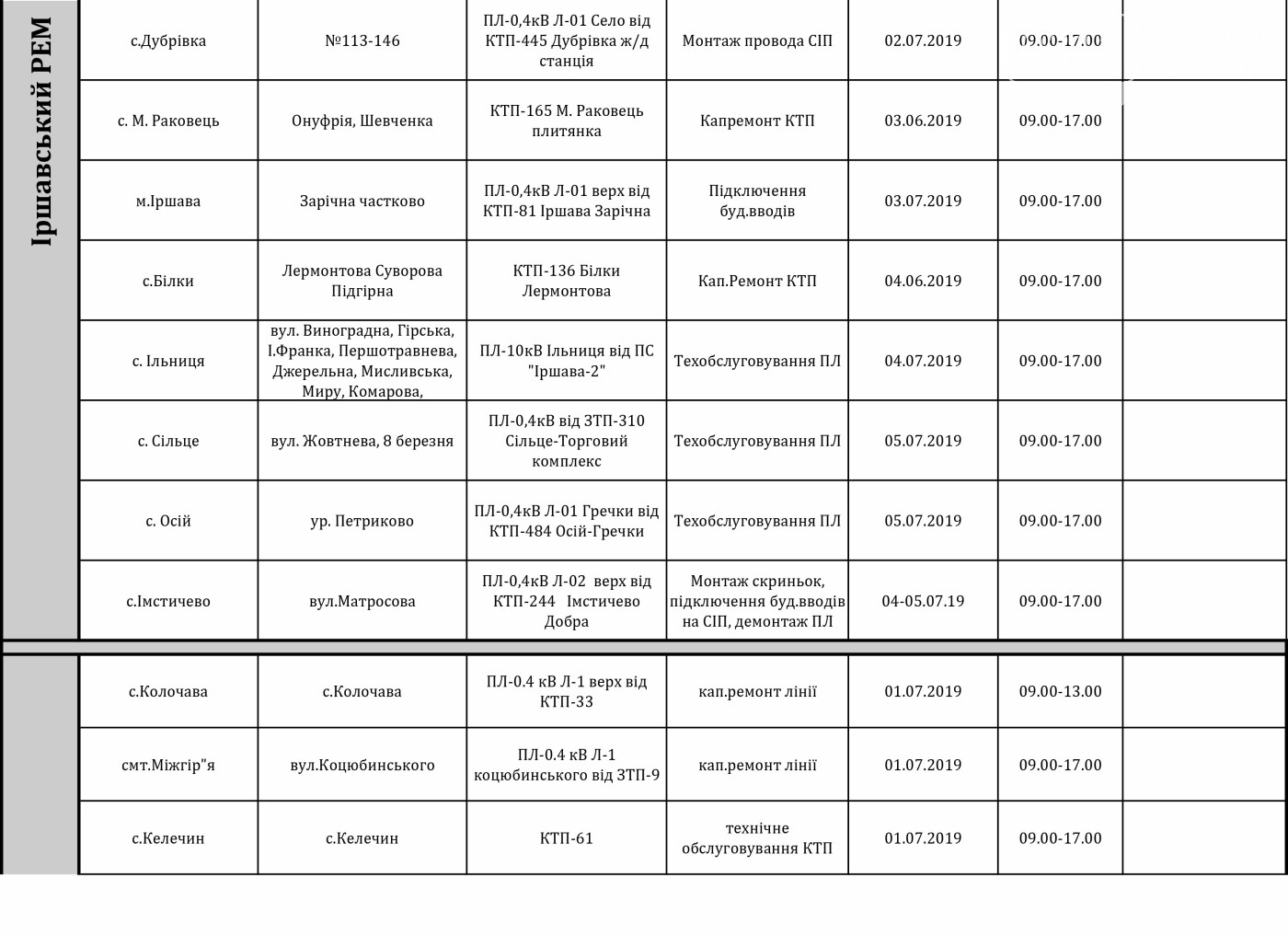Оприлюднено графік відключення світла цього тижня у районах..., фото-4 Оприлюднено графік відключення світла цього тижня у районах Закарпаття , фото-4