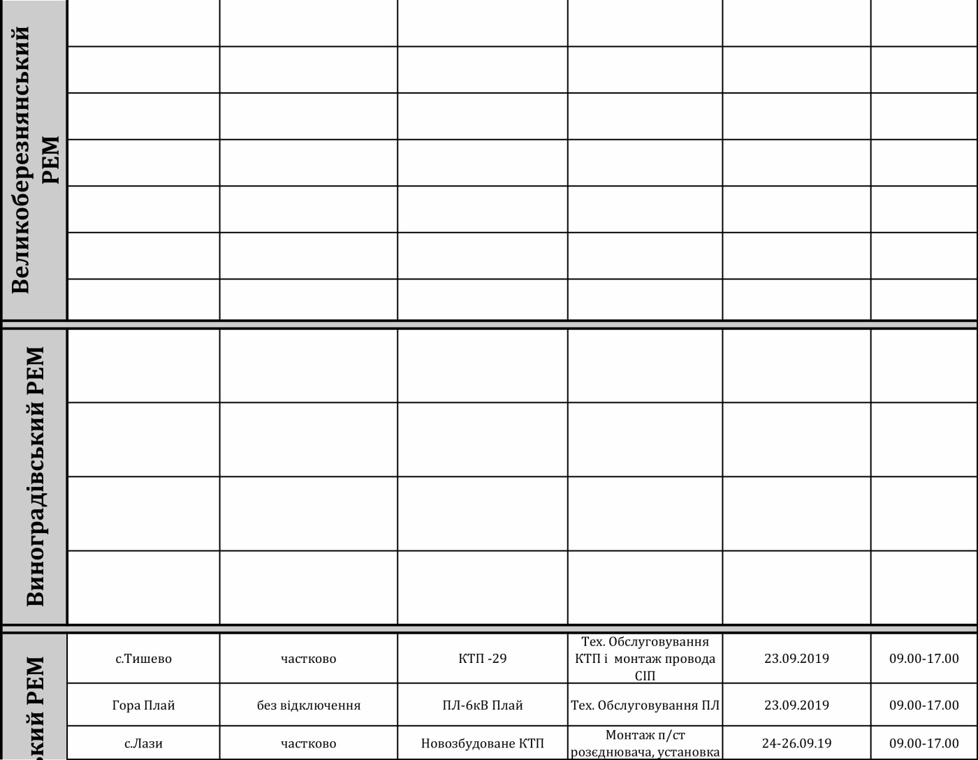 Графік відключення світла на Закарпатті з 23 по 27 вересня, фото-2 Графік відключення світла на Закарпатті з 23 по 27 вересня, фото-2