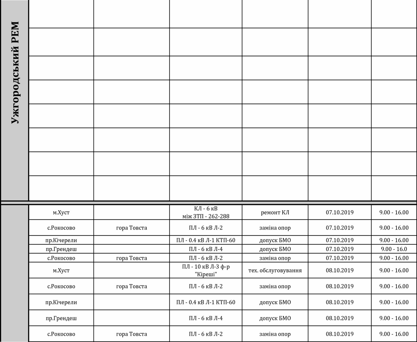 Графік планових відключень світла на Закарпатті з 7 по 11..., фото-12 Графік планових відключень світла на Закарпатті з 7 по 11 жовтня, фото-12