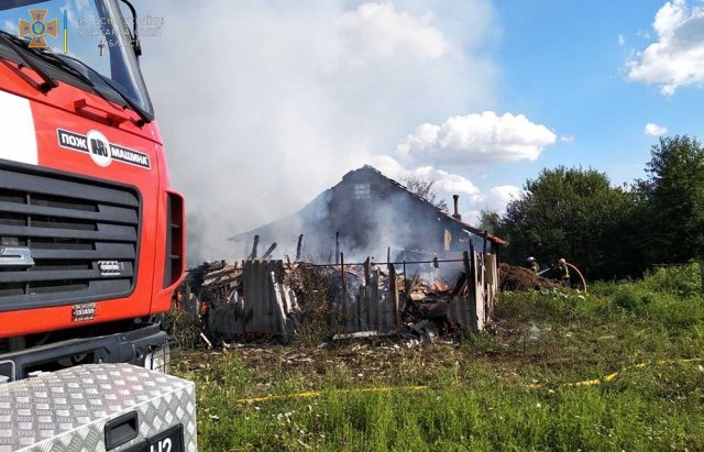 Три бригади вогнеборців гасили пожежу на Мукачівщині (ФОТО)
