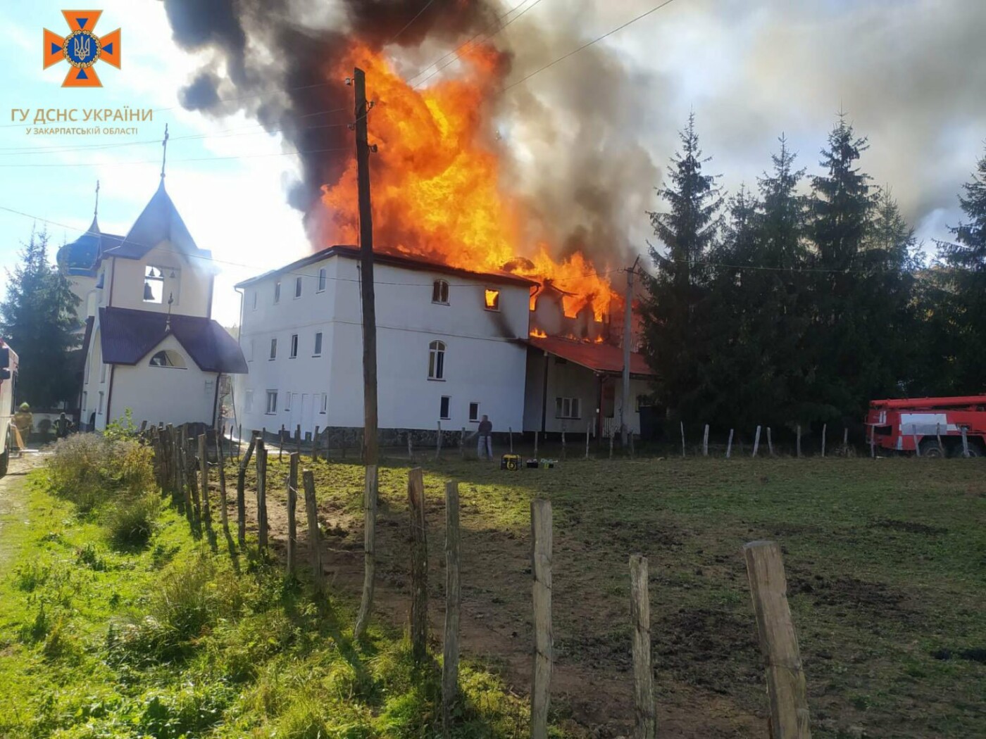 У Тячівському районі сталася пожежа на території монастиря